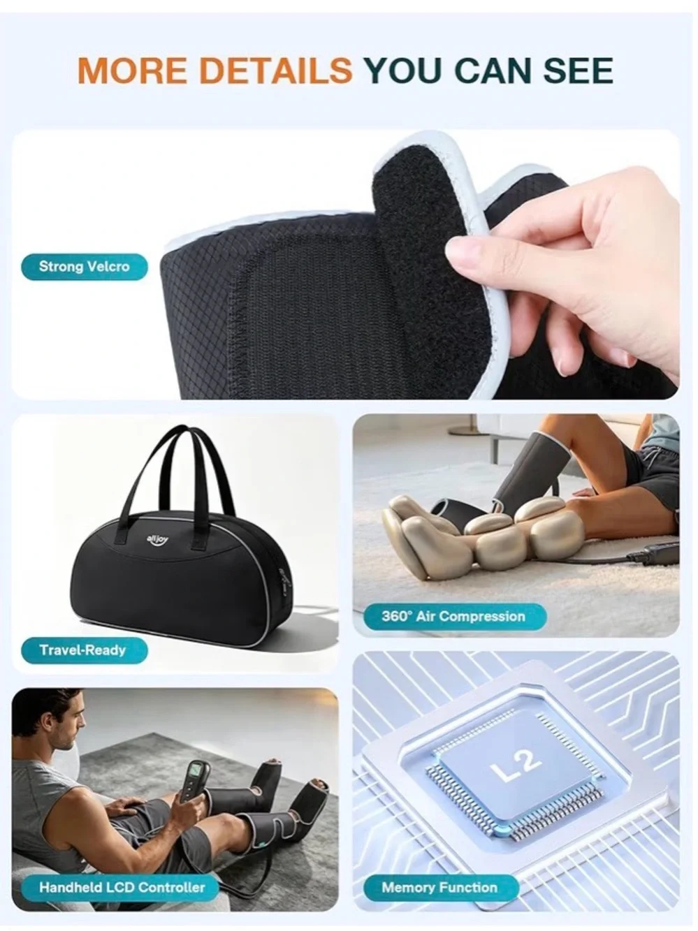 ALLJOY Leg Massager for Circulation and Pain Relief FSA,Gifts for Men Women